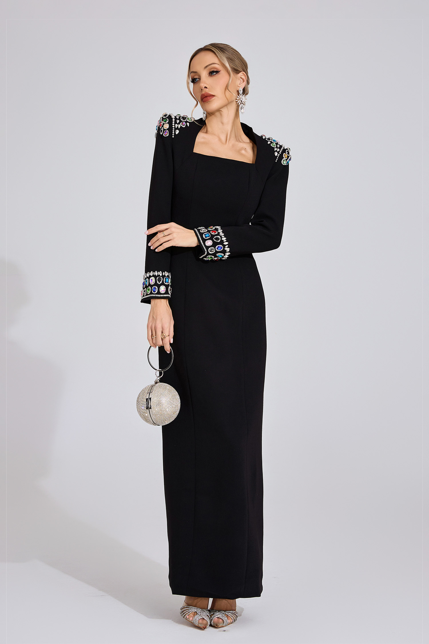 Eulalia Black Diamond Maxi Dress