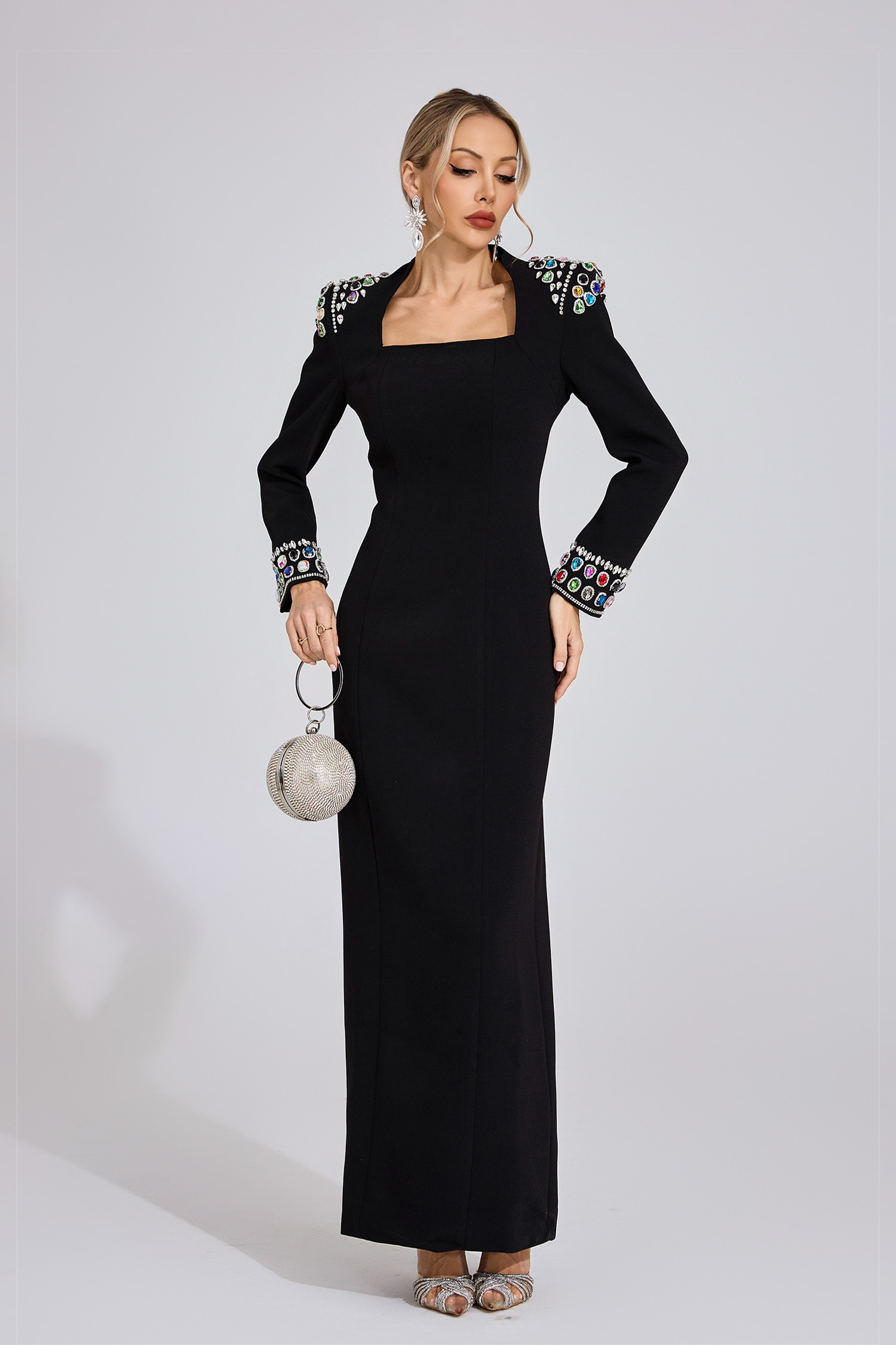 Eulalia Black Diamond Maxi Dress