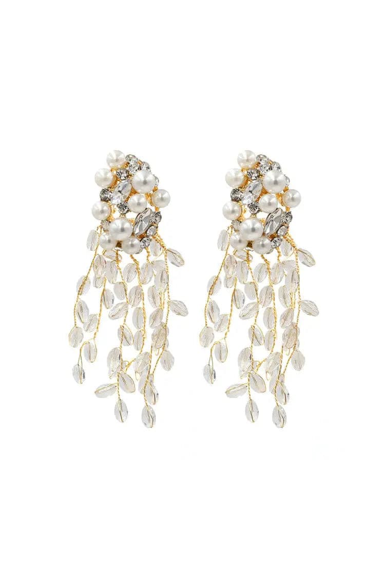 Alina Crystal Tassel Earrings-CATCHALL