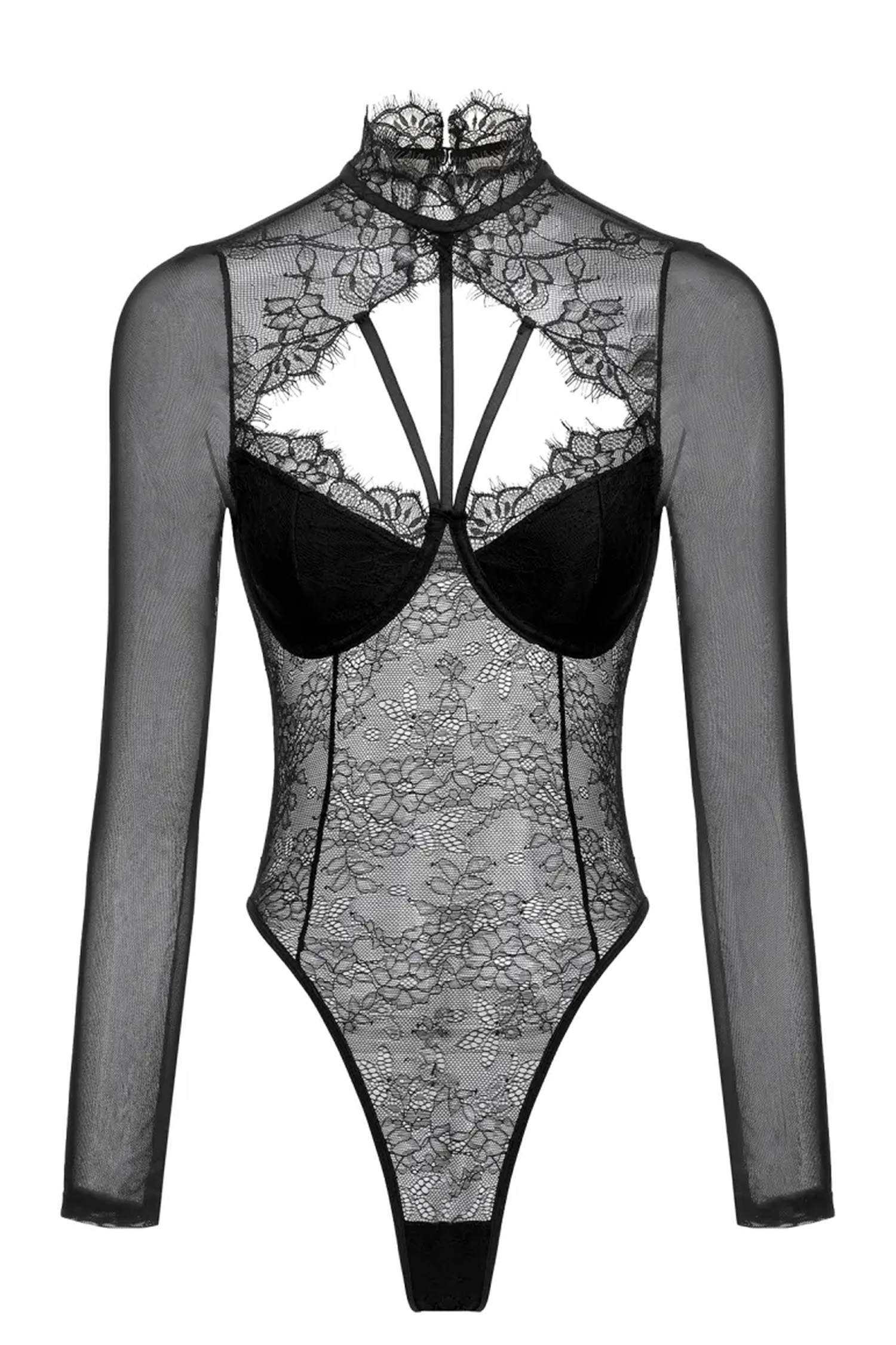 Augustus Black Sheer Lace Jumpsuit