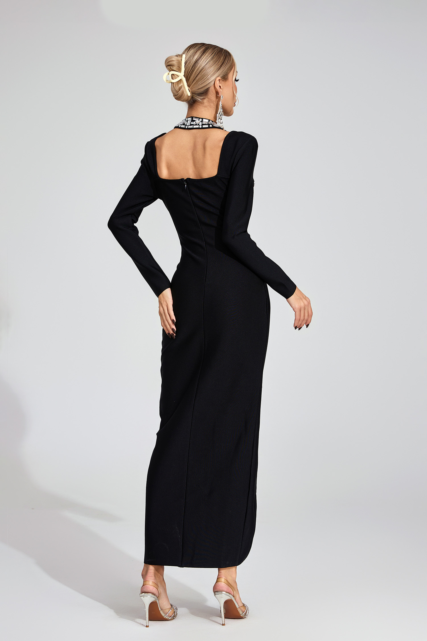 Cressida Black Diamond Halter Maxi Dress