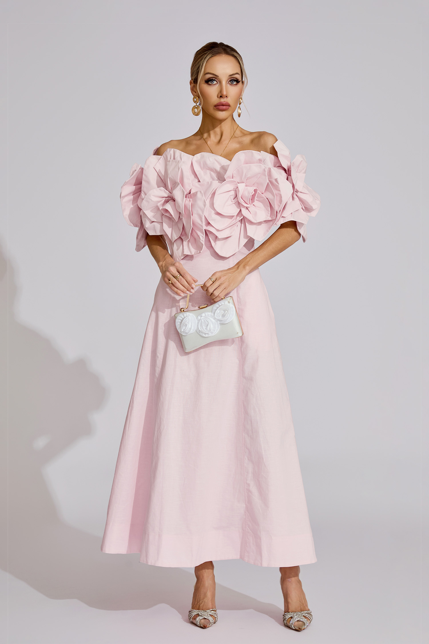 Dove Pink Floral Maxi Dress