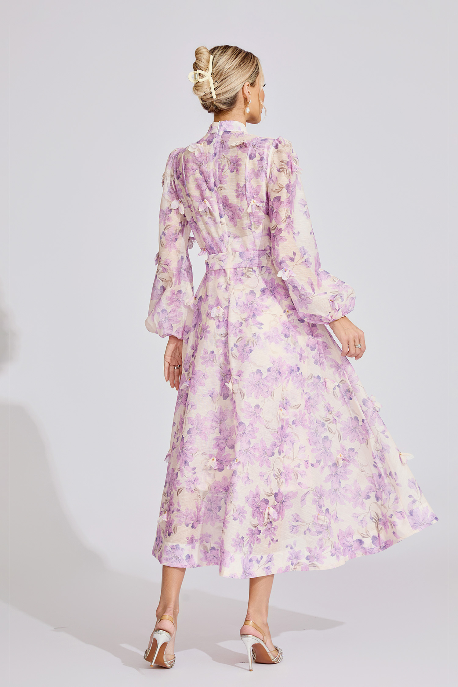 Elara Pink Floral Maxi Dress