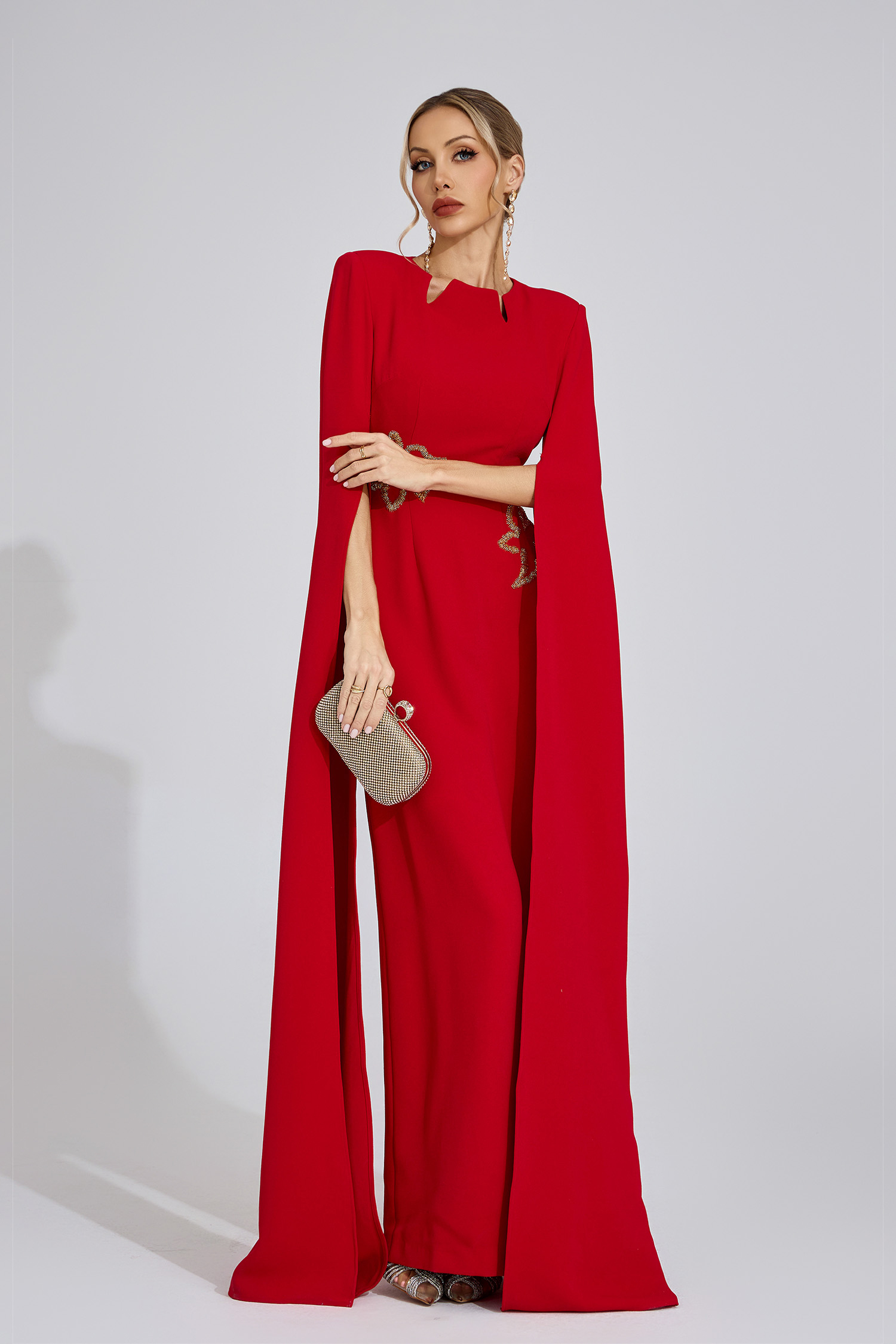 Glenys Red Floral Maxi Dress