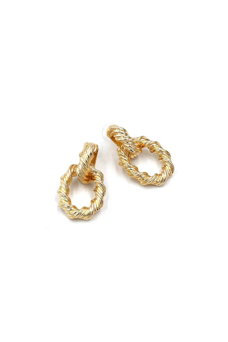 Iris Spiral Golden Earrings-CATCHALL