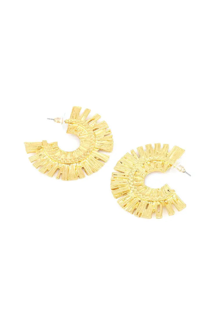 Isabelle Golden Semicircle Earrings-CATCHALL