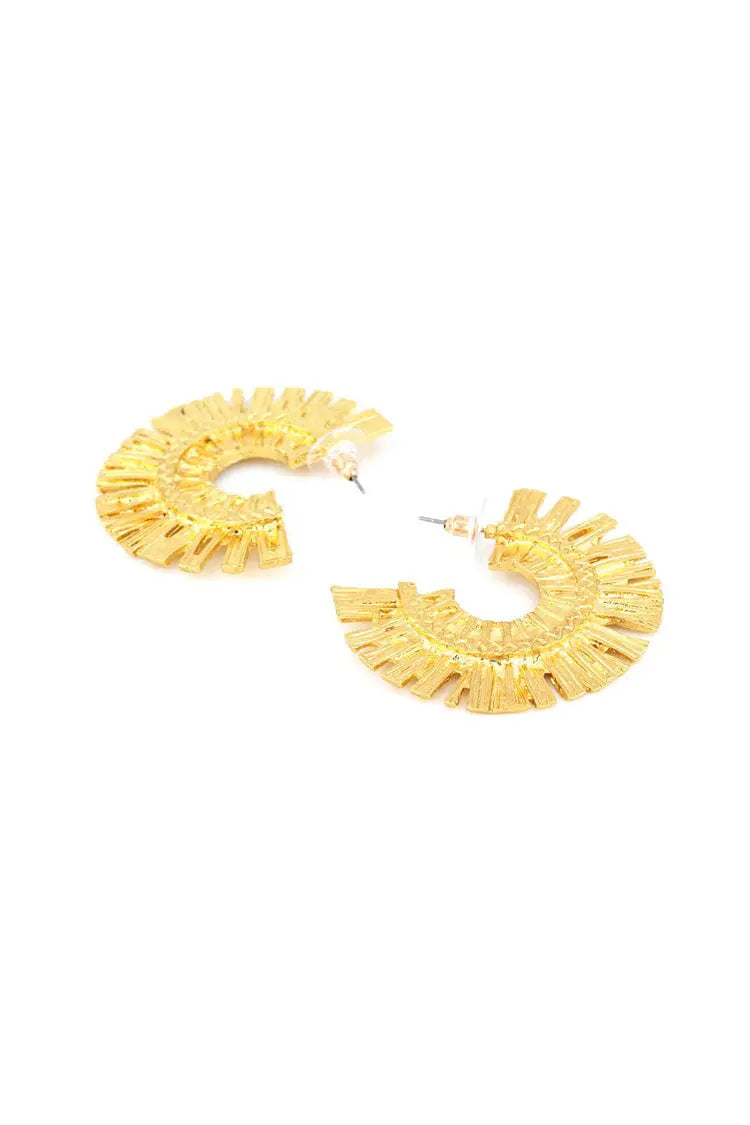Isabelle Golden Semicircle Earrings-CATCHALL