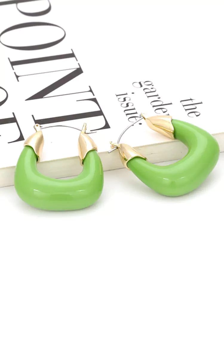 Julianna Green Resin Earrings-CATCHALL