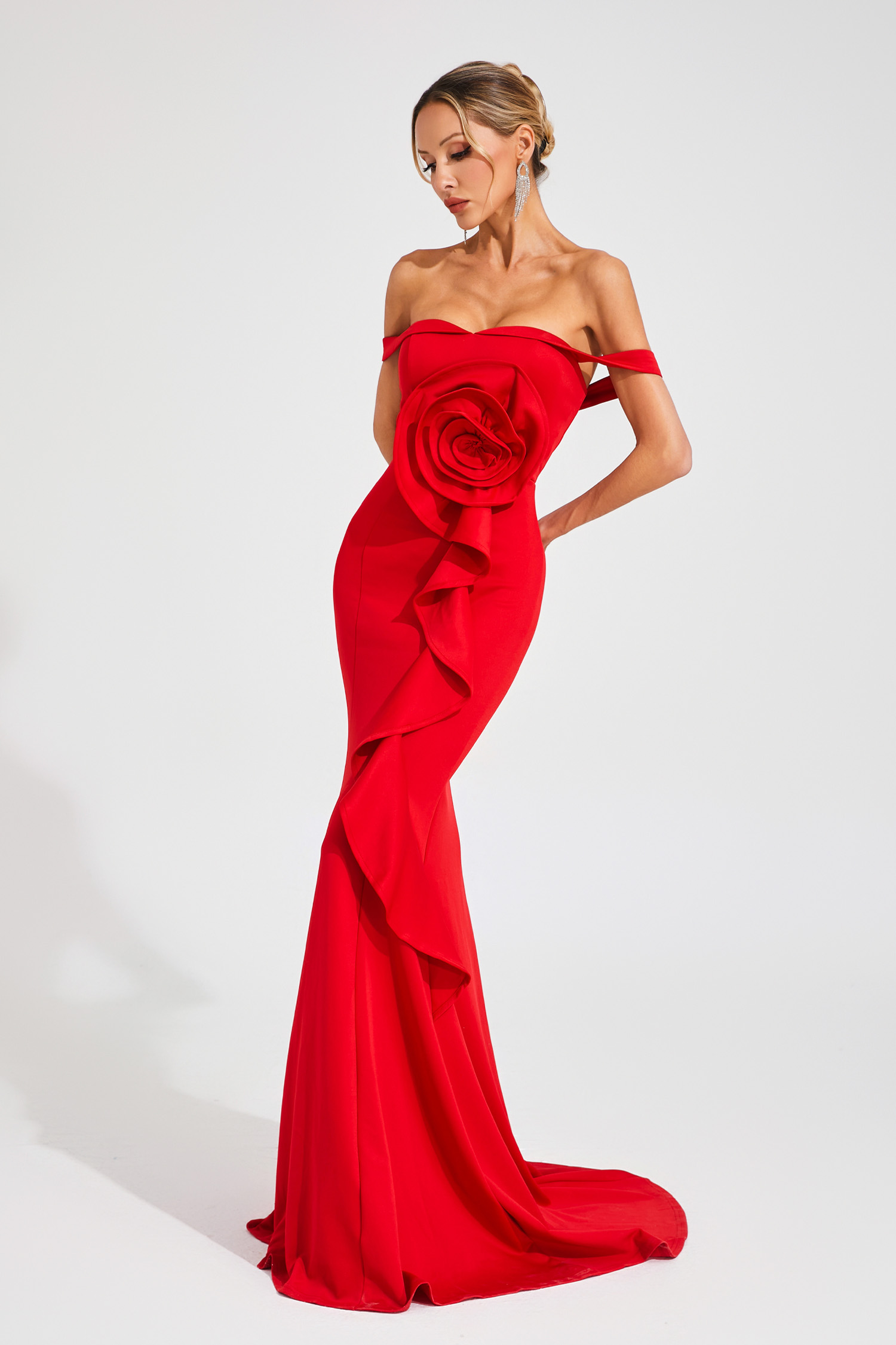 Leonard Red Rose Bandage Dress