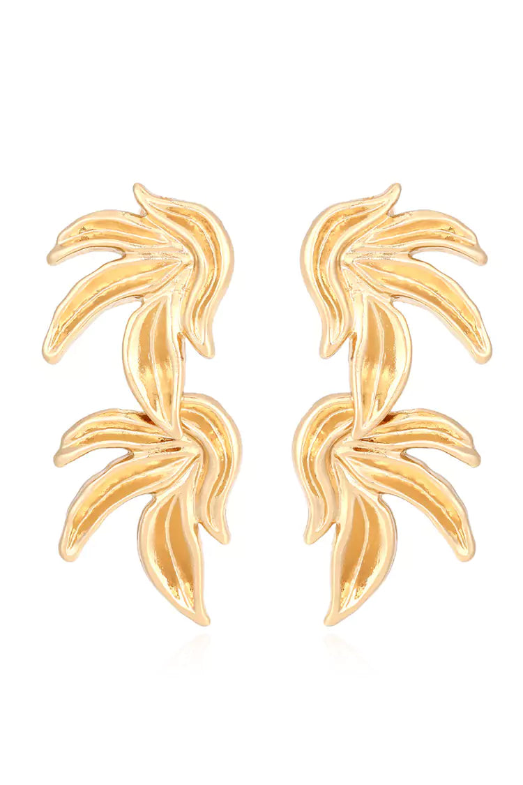 Lia Gold Leaves Earrings-CATCHALL