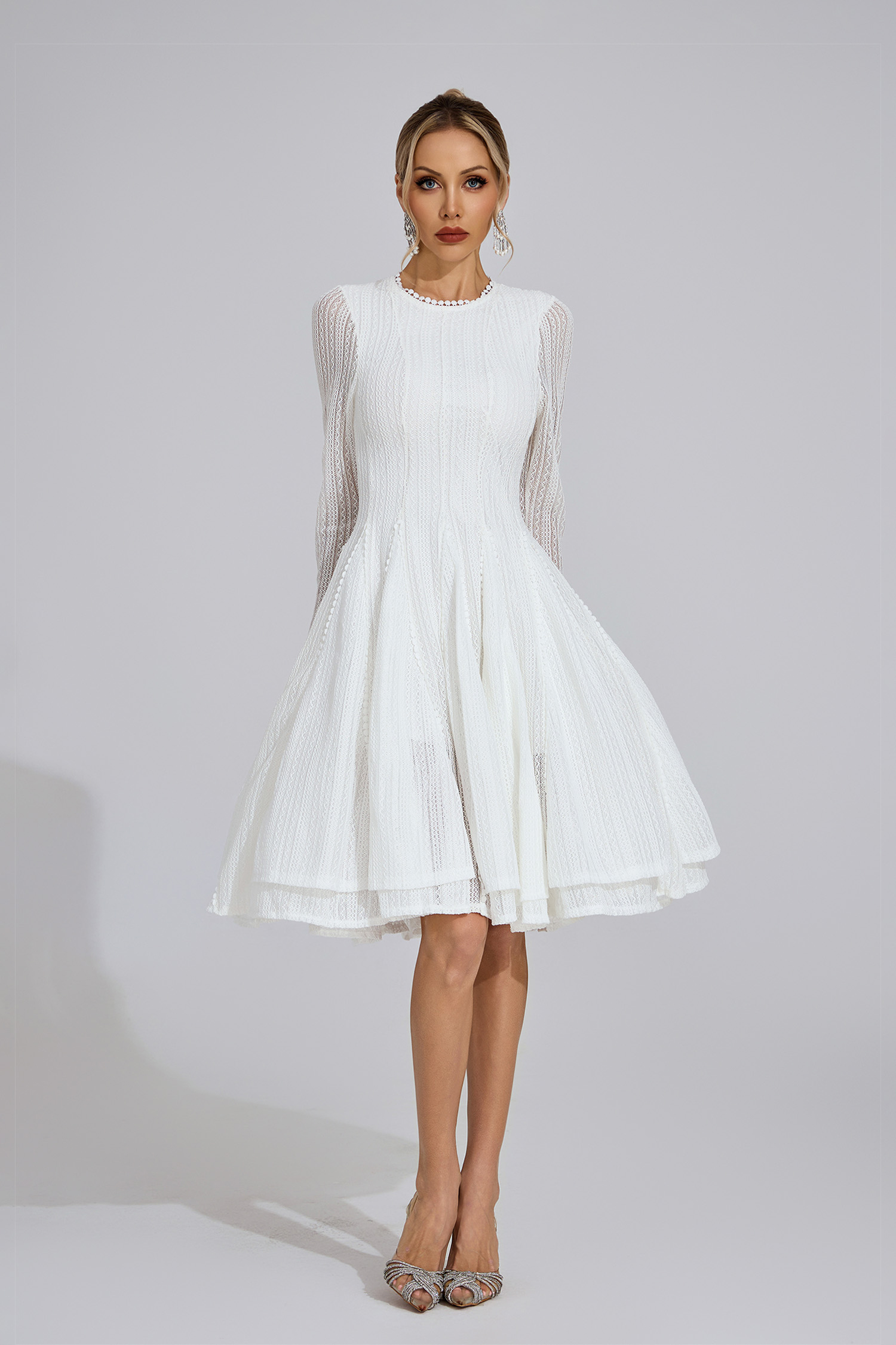 Llinos White Lace Maxi Dress