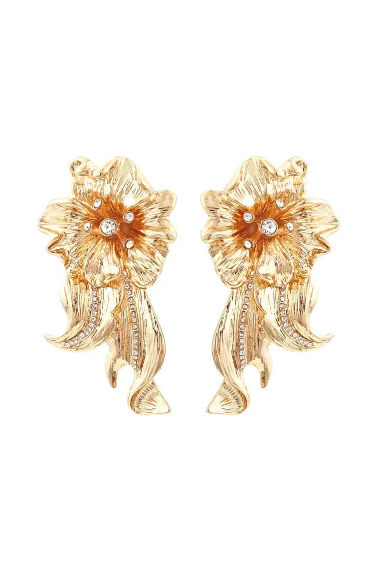 Lyla Golden Flower Earrings-CATCHALL