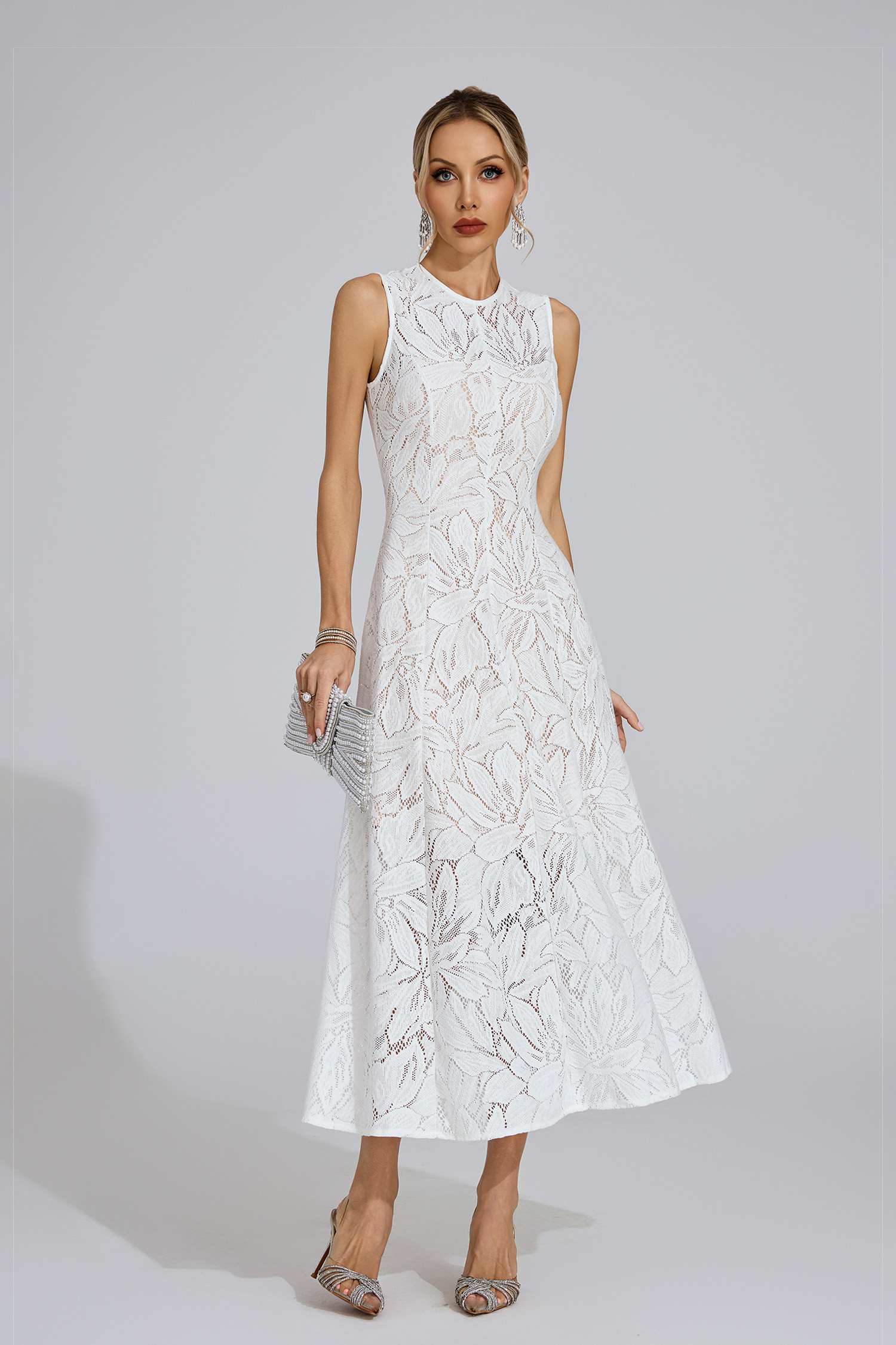 Mair White Lace Maxi Dress