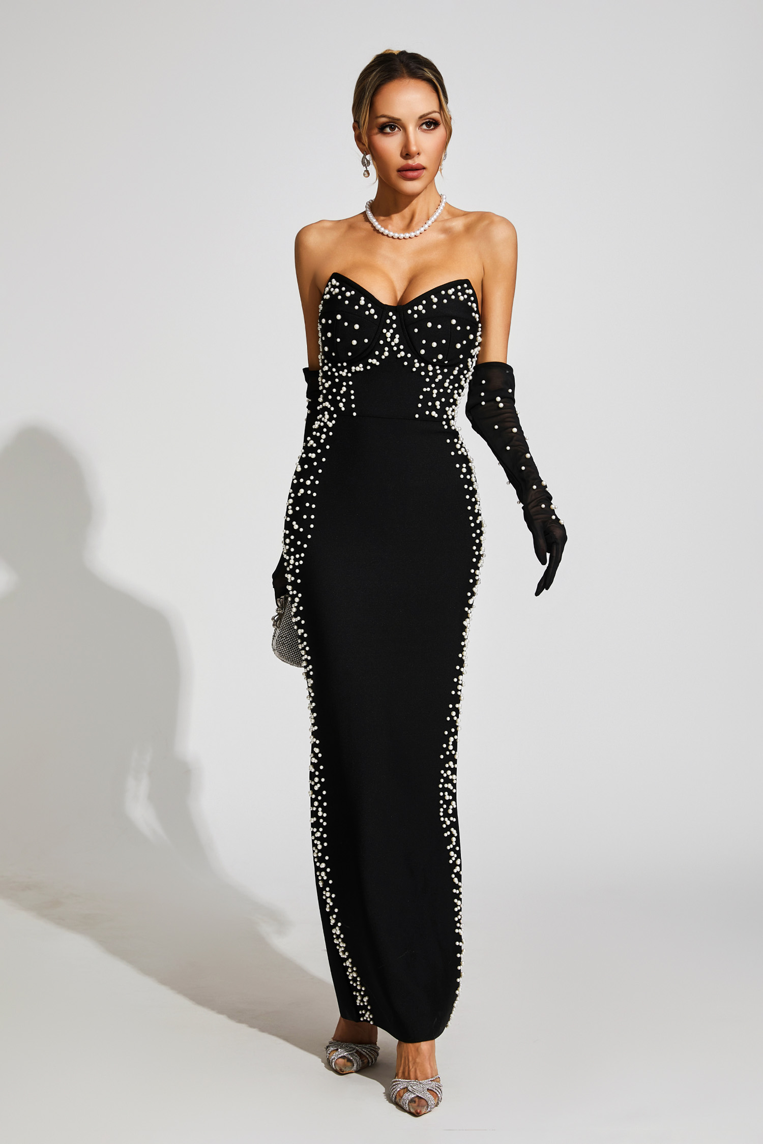 Minnie Black Off Shoulder Bandage Dress