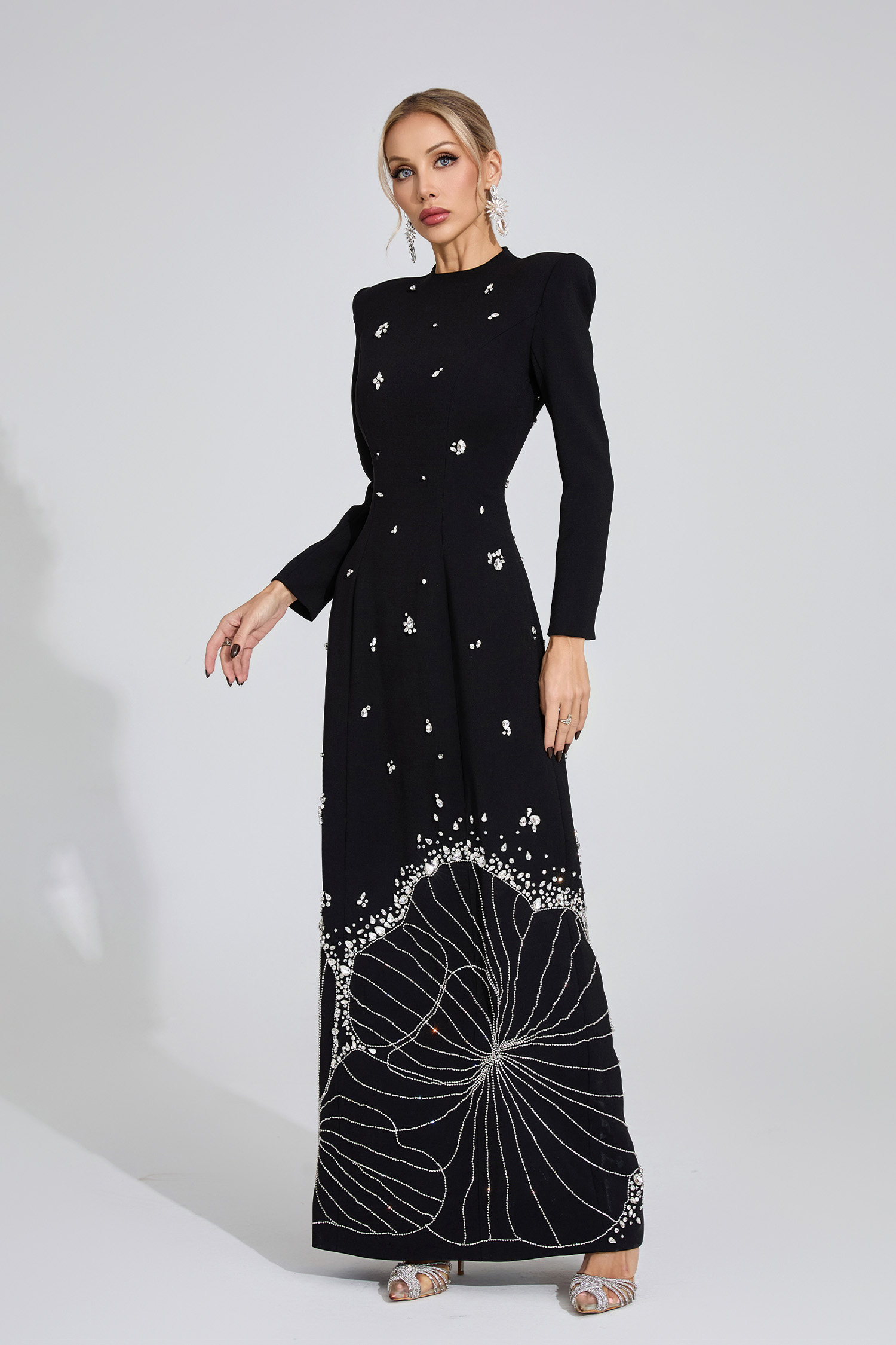 Persephone Black Diamond Maxi Dress