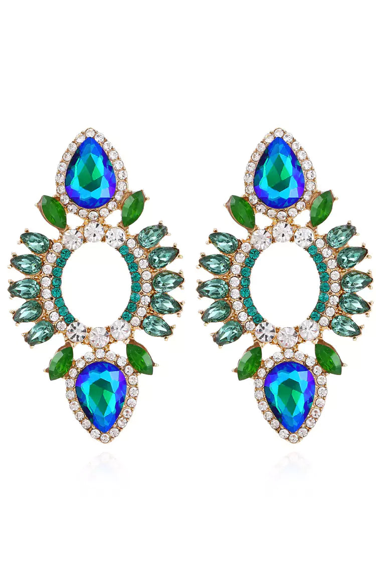 Phoenix Blue Rhinestone Earrings-CATCHALL