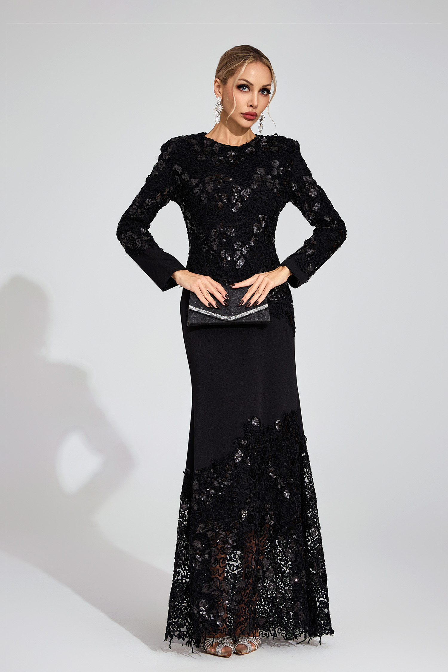 Ruskin Black Embroidered Maxi Dress