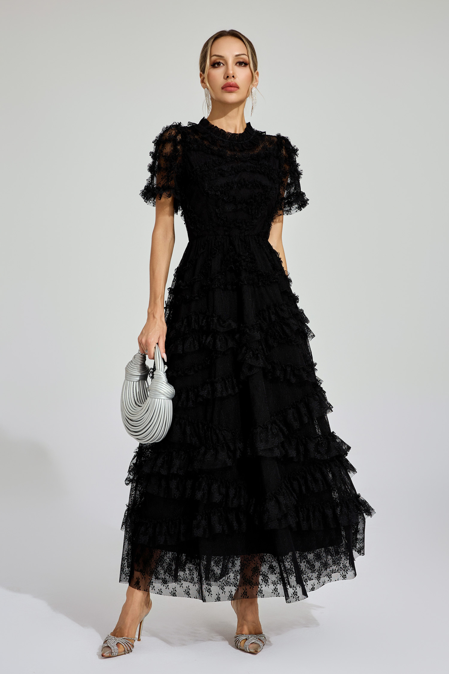 Saroyan Black Floral Midi Dress