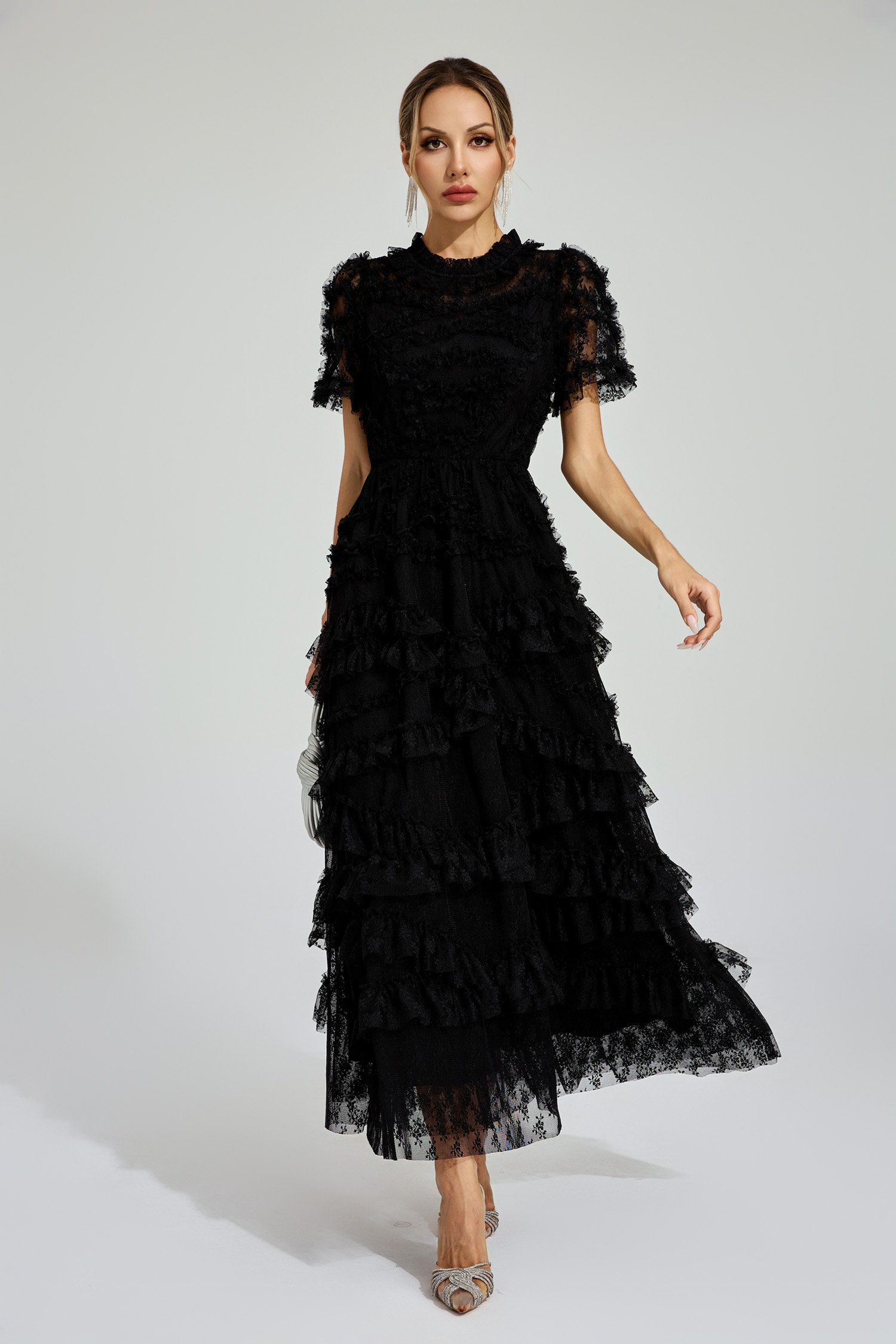 Saroyan Black Floral Midi Dress