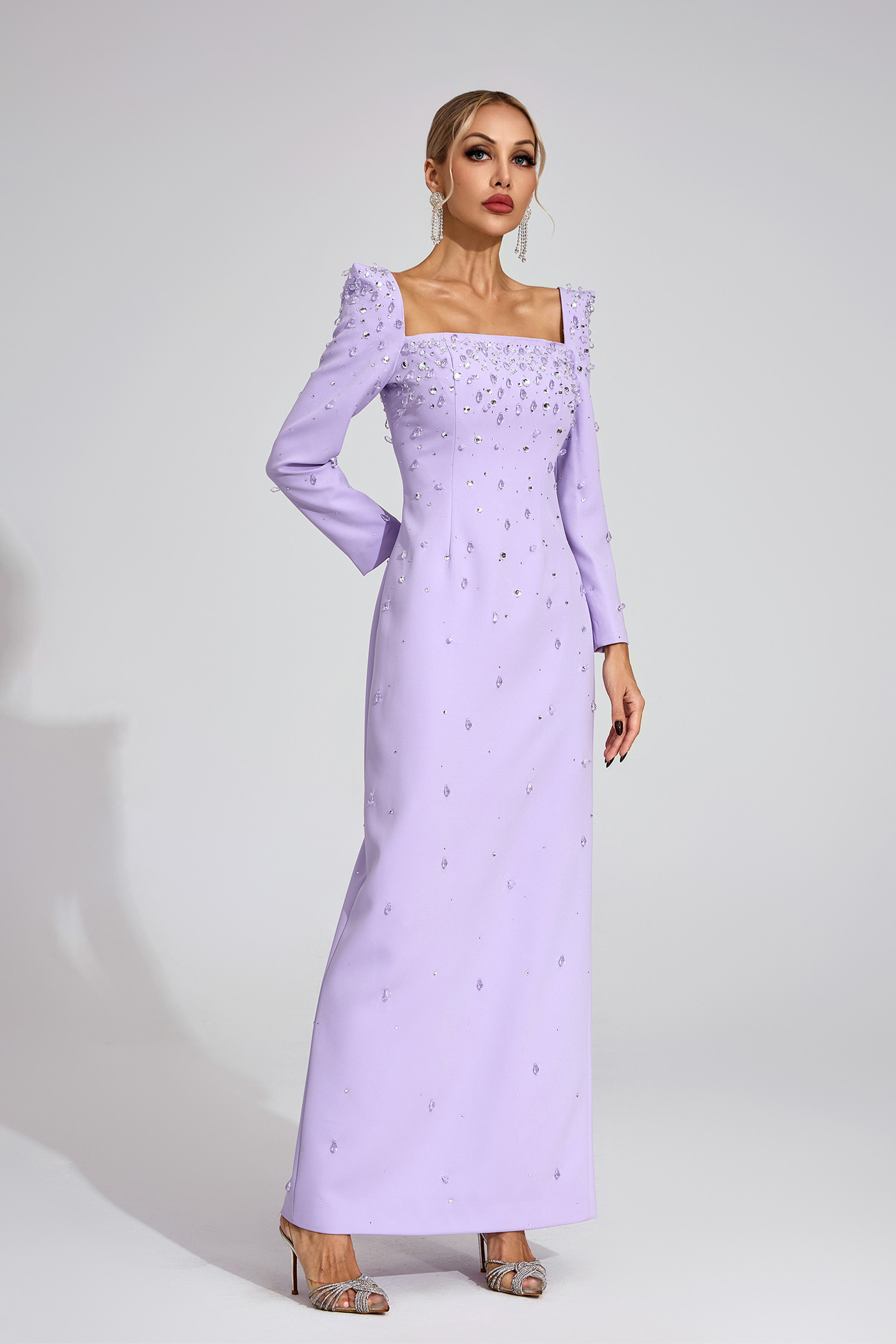 Zipporah  Purple Diamond Maxi Dress