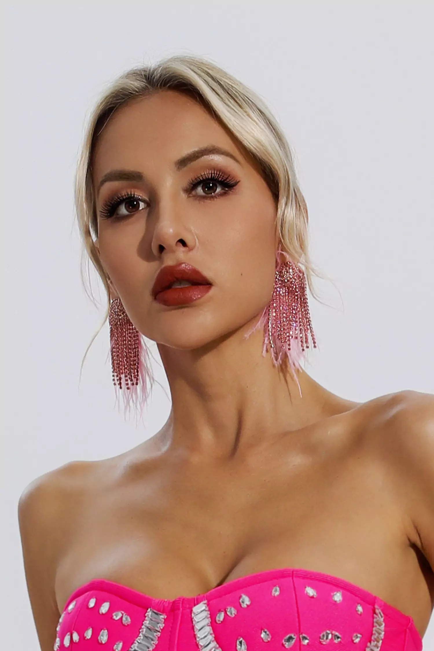 Oakleigh Diamond Feather Earrings-CATCHALL