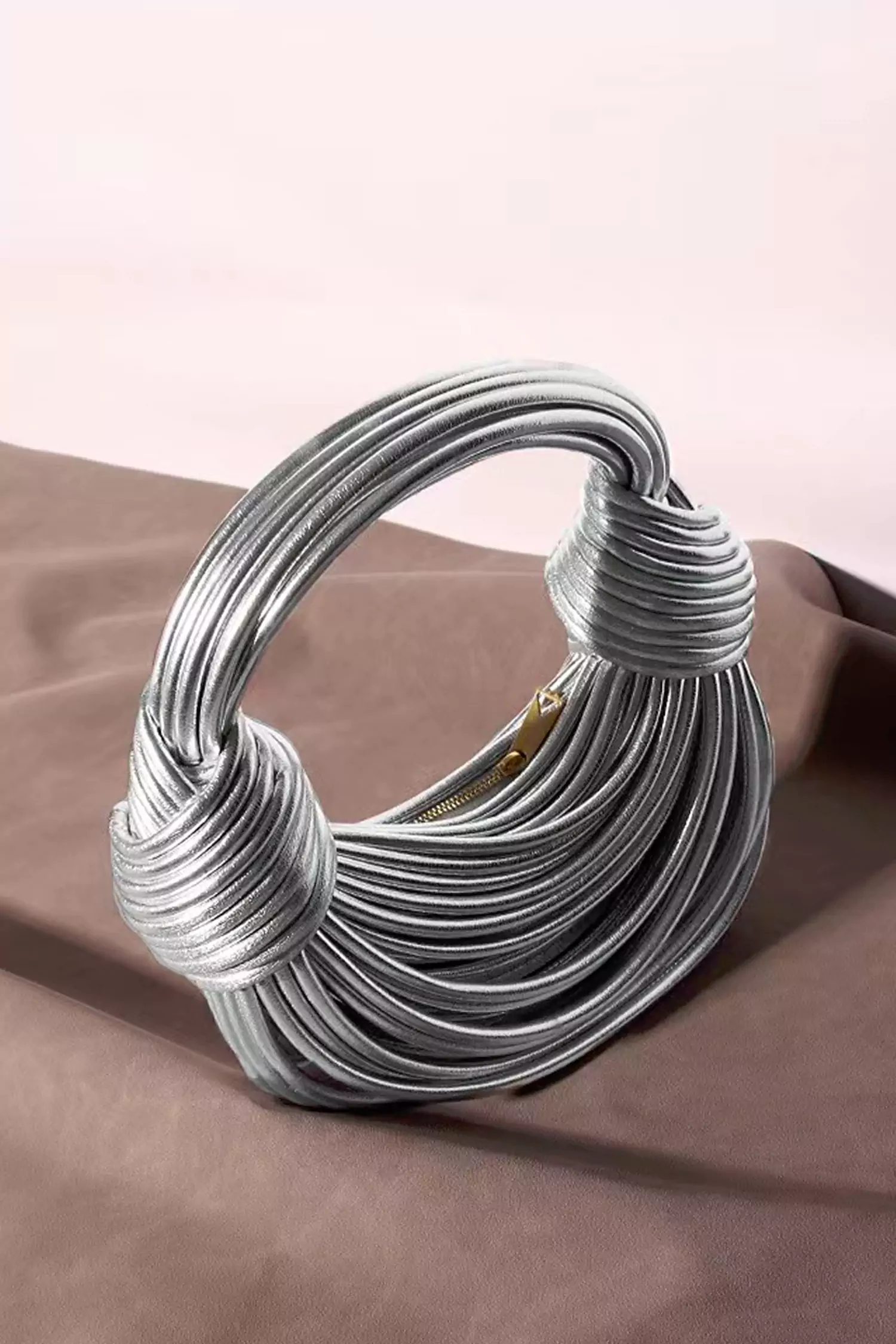 Rosa Silver PU Knotted Bag-CATCHALL